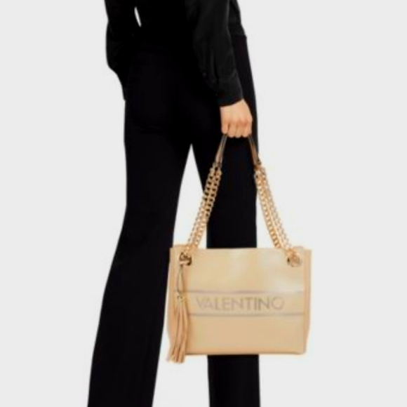 ❤️ Authentic Valentino Leather Cream Shoulder Bag - Picture 2 of 9